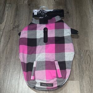 Canada Pooch Pink Plaid Dog Jacket